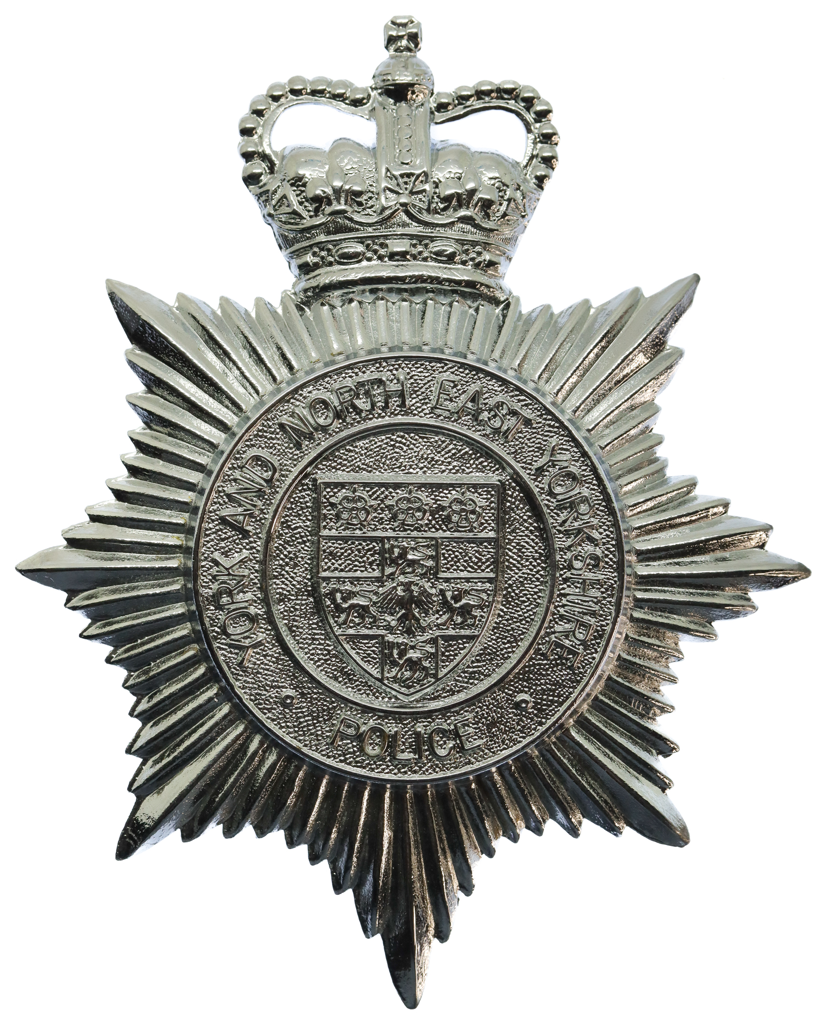 York and North East Yorkshire Police Helmet Plate - Queen's Crown