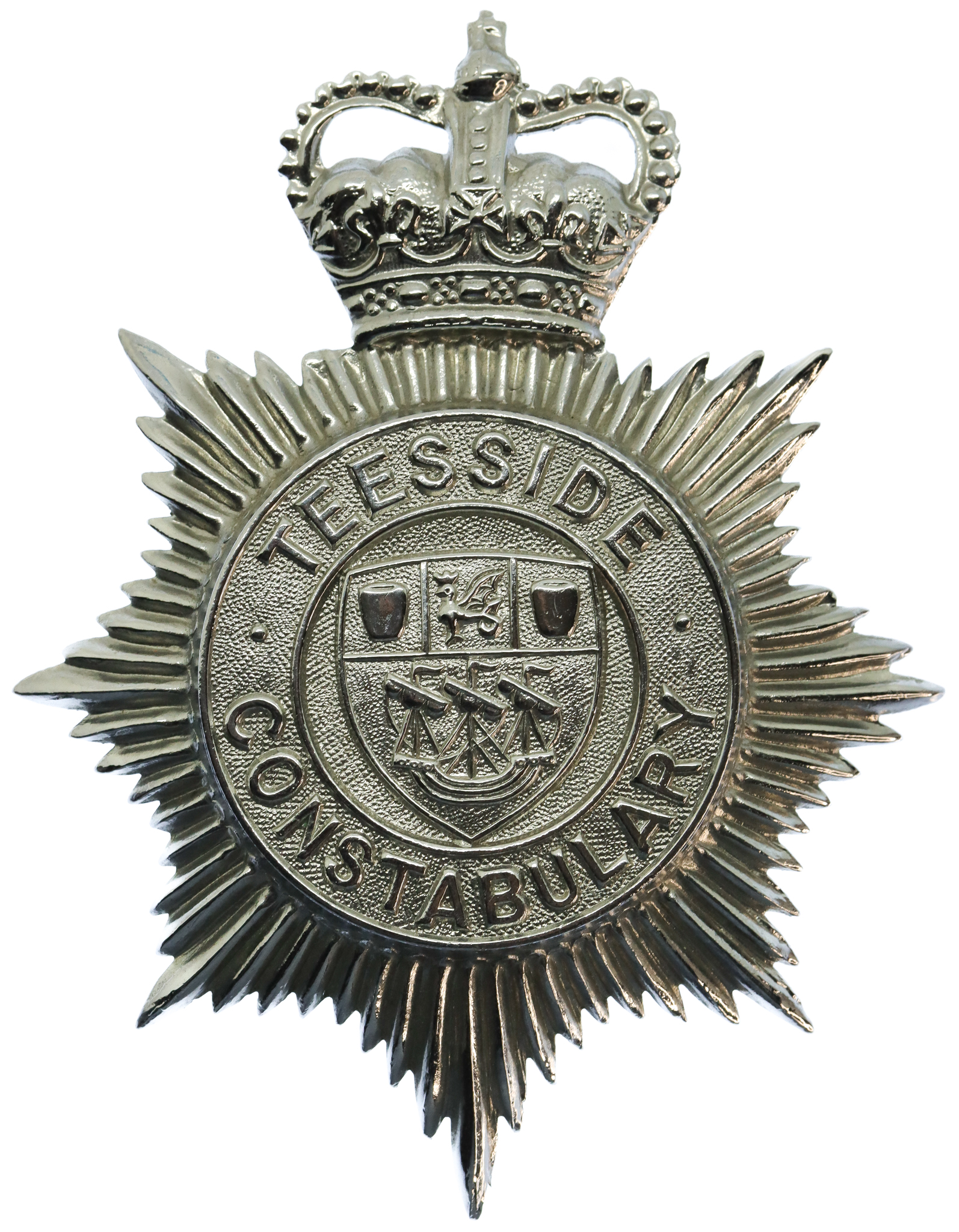 Teesside Constabulary Helmet Plate - Queen's Crown