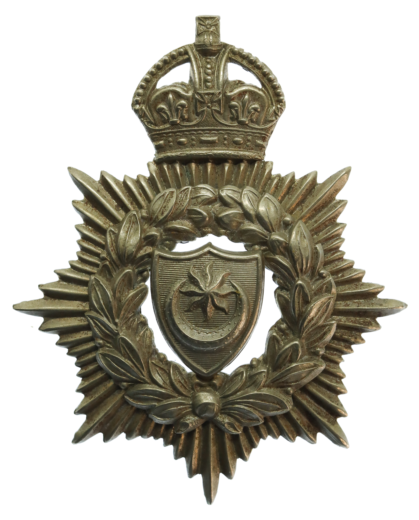 Portsmouth City Police Helmet Plate - King's Crown (Small Star)