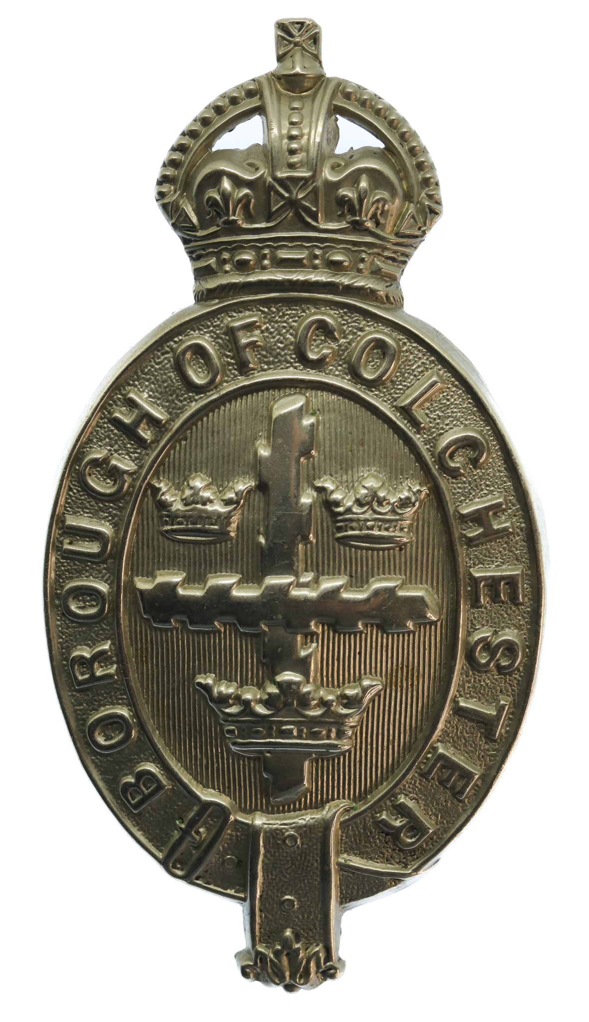 Colchester Borough Police Helmet Plate - King's Crown