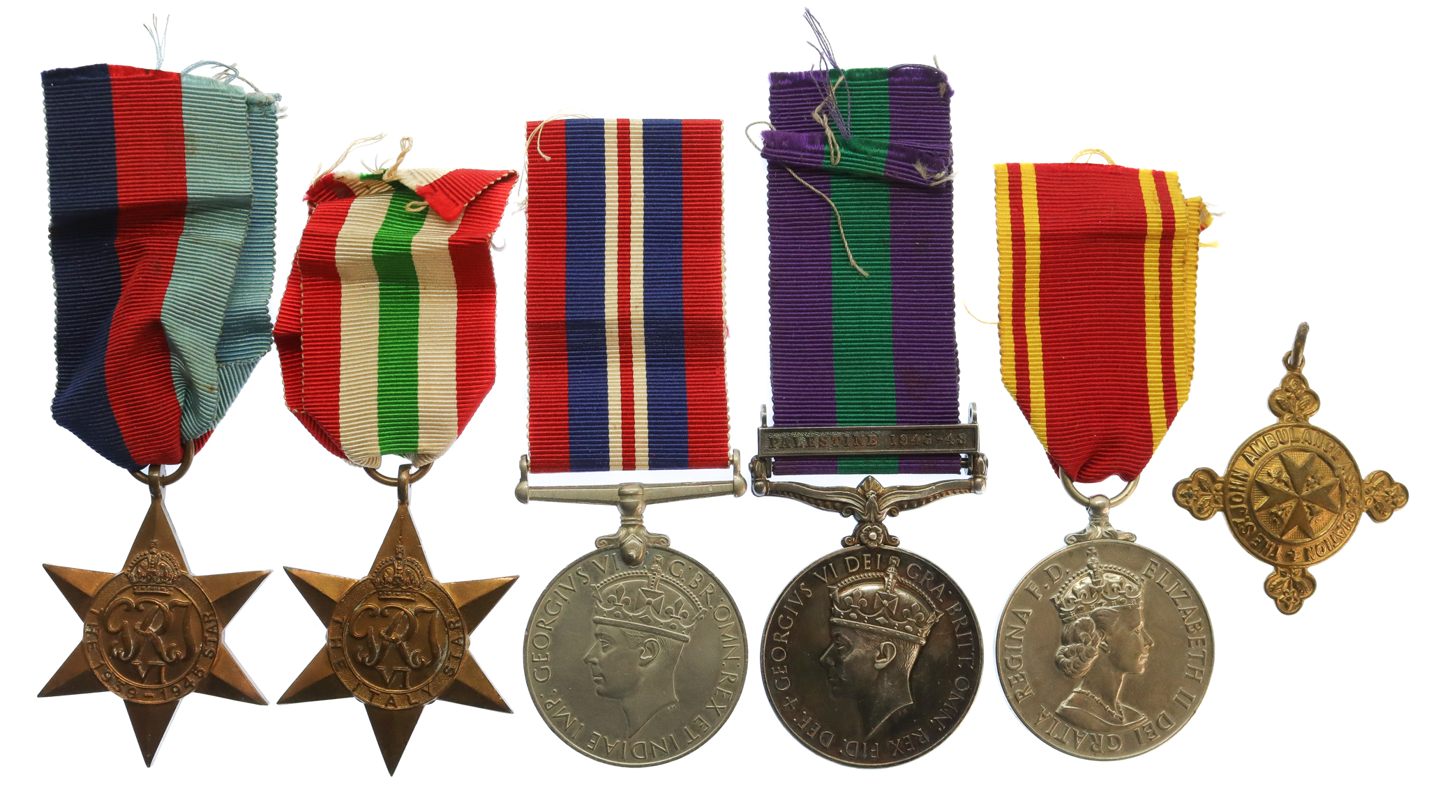 WW2, GSM (Clasp - Palestine 1945-48) and Fire Brigade Long Service Medal Group of Five - Tpr. J.R. Carruthers, King's Dragoon Guards
