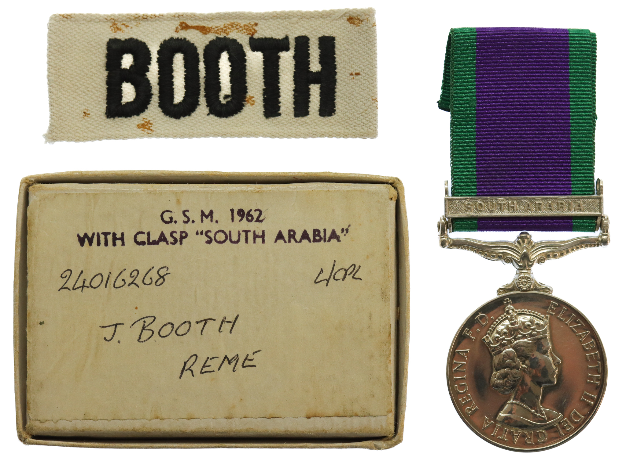 Campaign Service Medal (Clasp - South Arabia) - L.Cpl. J. Booth, Royal Electrical & Mechanical Engineers