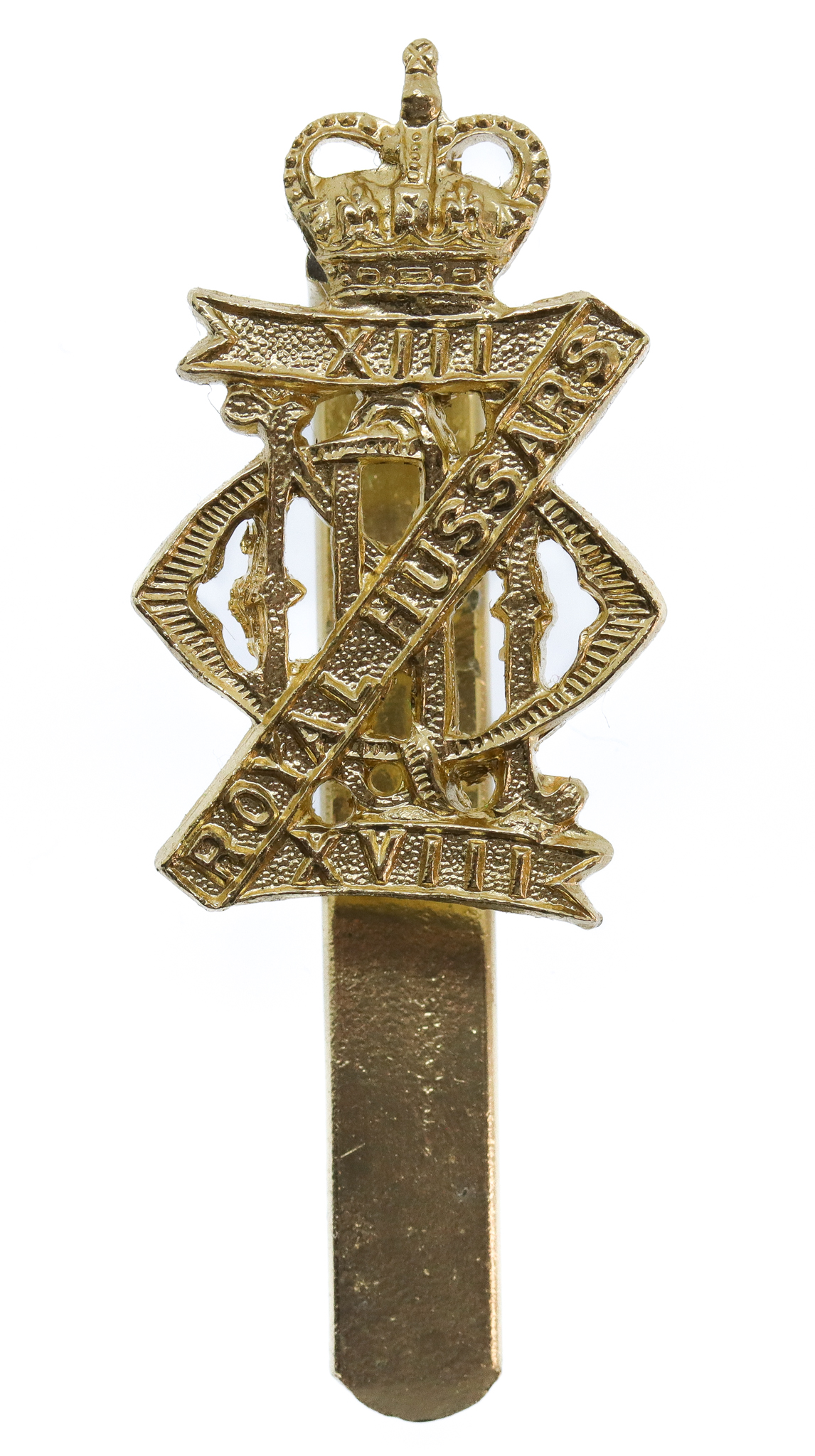 13th/18th Royal Hussars Anodised (Staybrite) Cap Badge