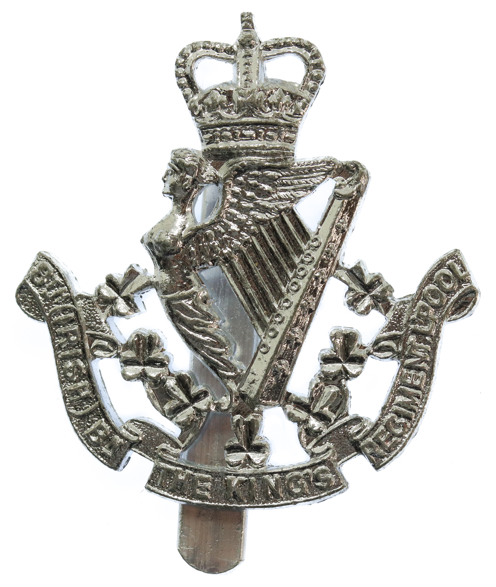 8th (Irish) Bn. The King's (Liverpool) Regiment Anodised (Staybrite) Cap Badge