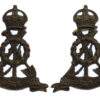 Pair of Pioneer Corps Officer's Service Dress Collar Badges - King's Crown