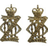 Pair of 13th/18th Hussars Anodised (Staybrite) Collar Badges