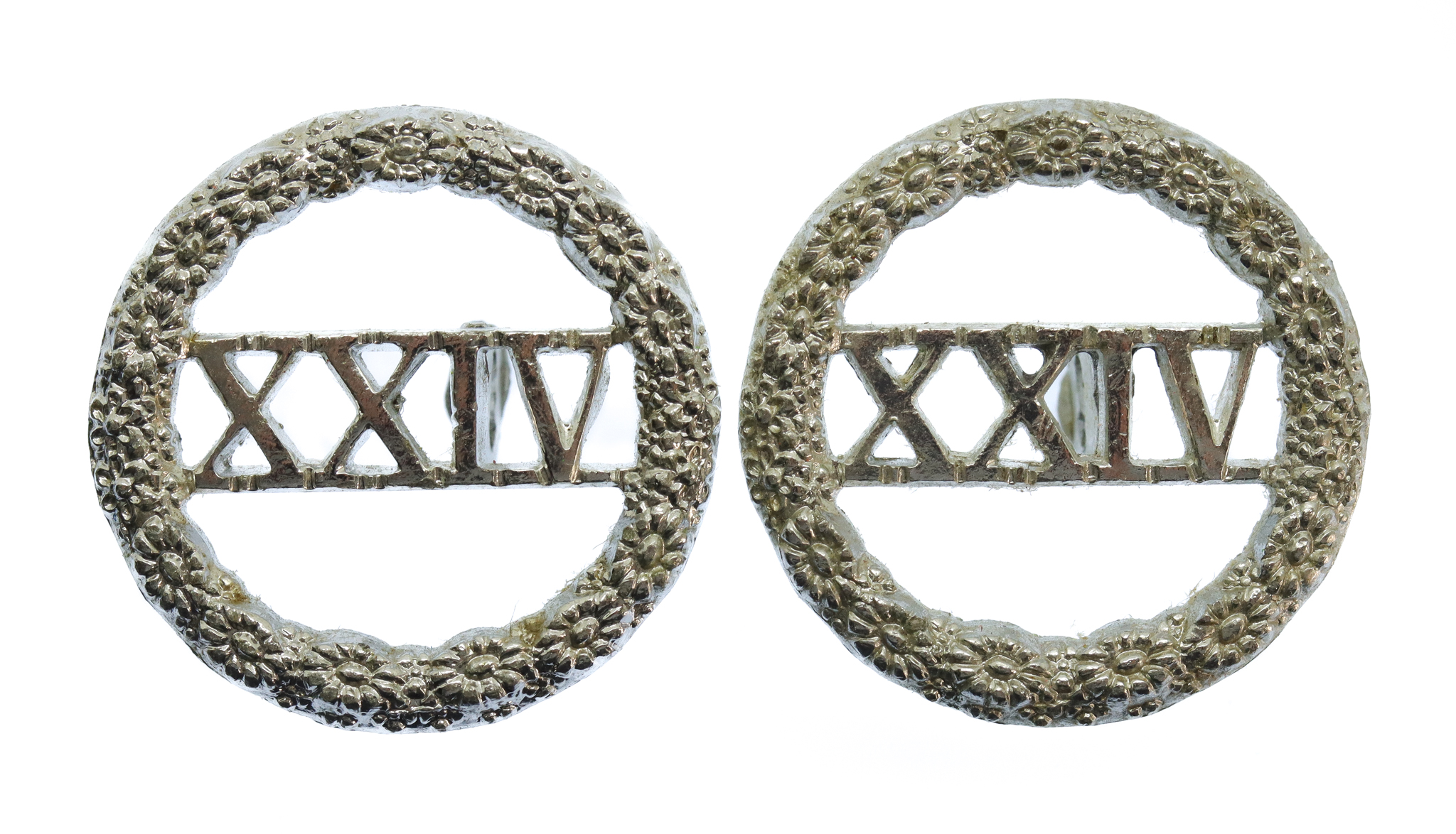 Pair of South Wales Borderers Anodised (Staybrite) Collar Badges
