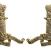 Pair of 11th Hussars Anodised (Staybrite) Collar Badges