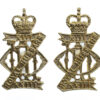 Pair of 13th/18th Hussars Anodised (Staybrite) Collar Badges
