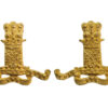 Pair of 11th Hussars Officer's Gilt Mess Dress Collar Badges 