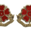 Pair of Queen's Lancashire Regiment Anodised (Staybrite) Collar Badges 