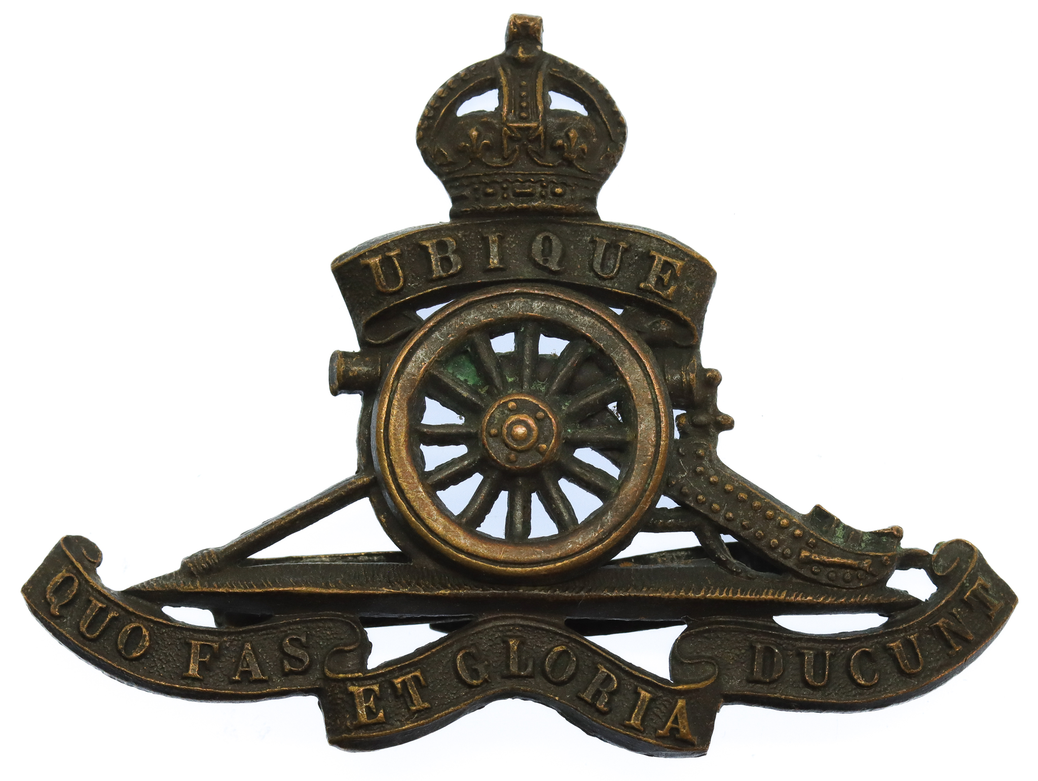 Royal Artillery Officer's Service Dress Cap Badge - King's Crown