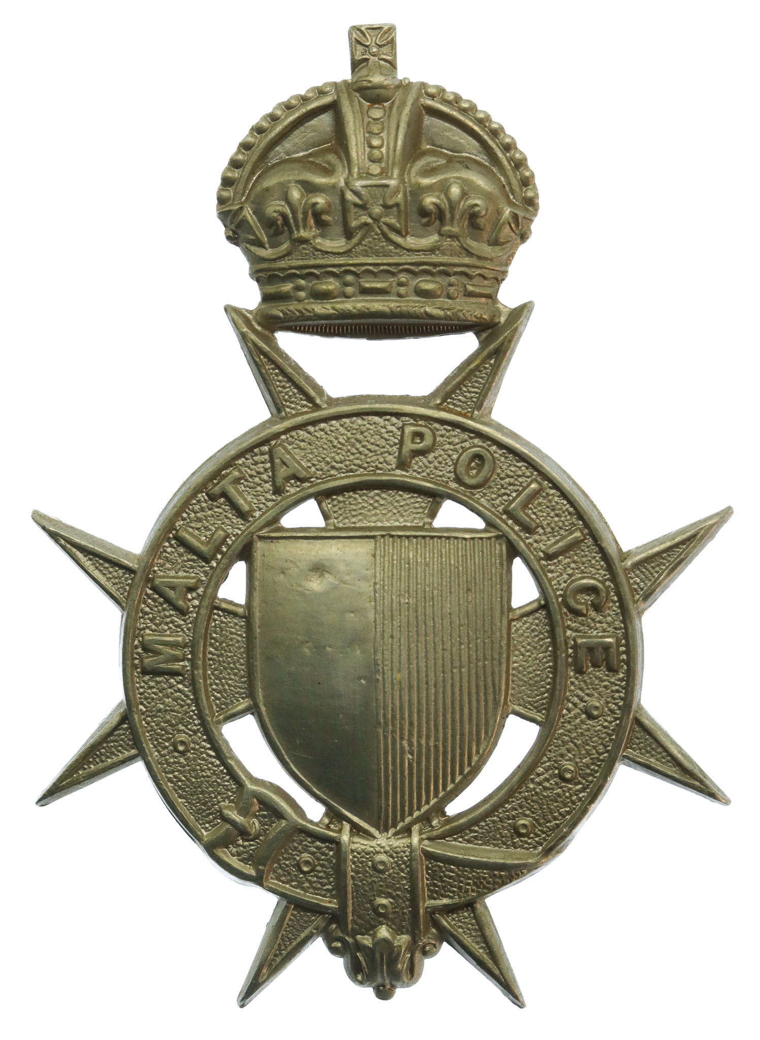 Malta Police Helmet Plate - King's Crown