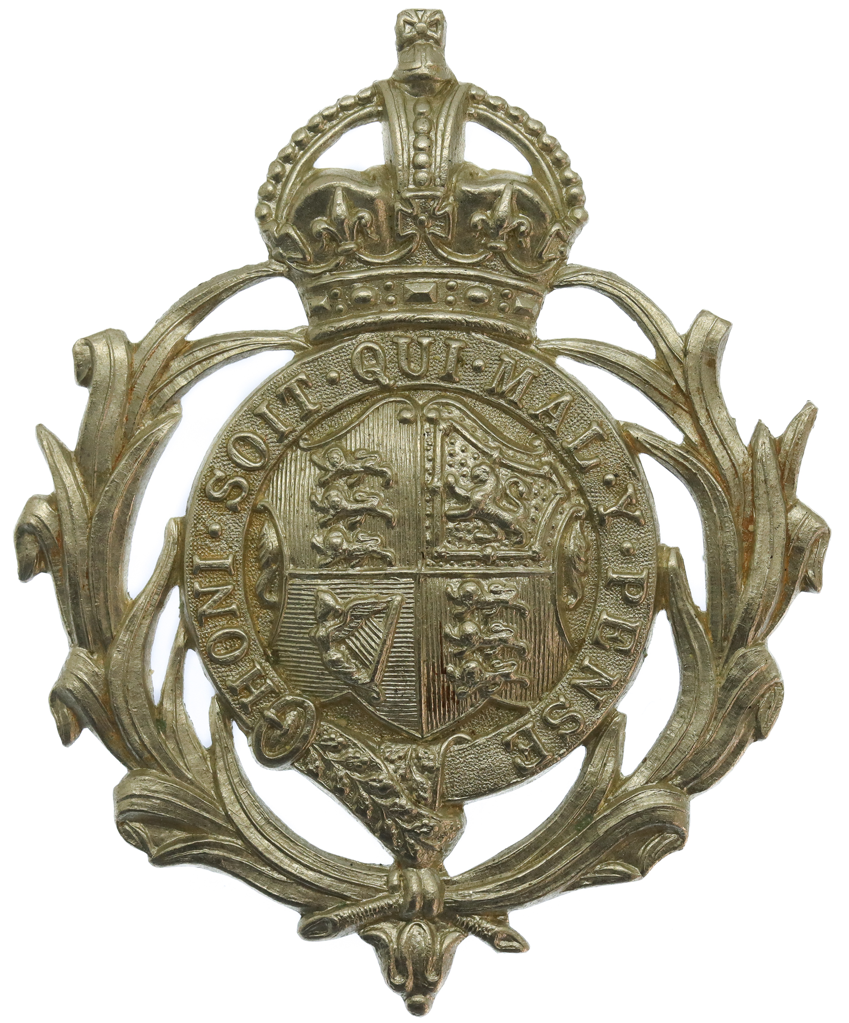 British Colonial Police Helmet Plate - King's Crown