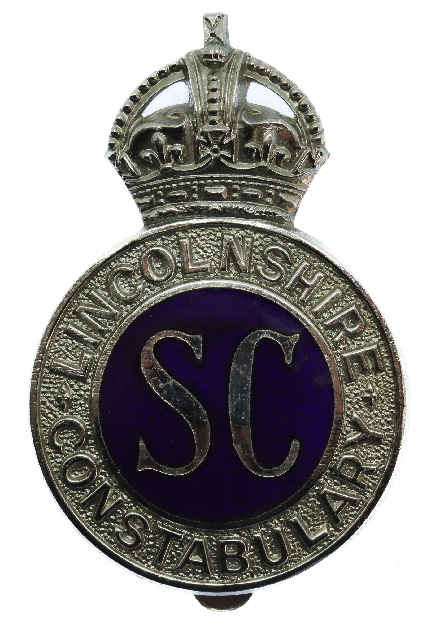 Lincolnshire Special Constabulary Enamelled Cap Badge - King's Crown