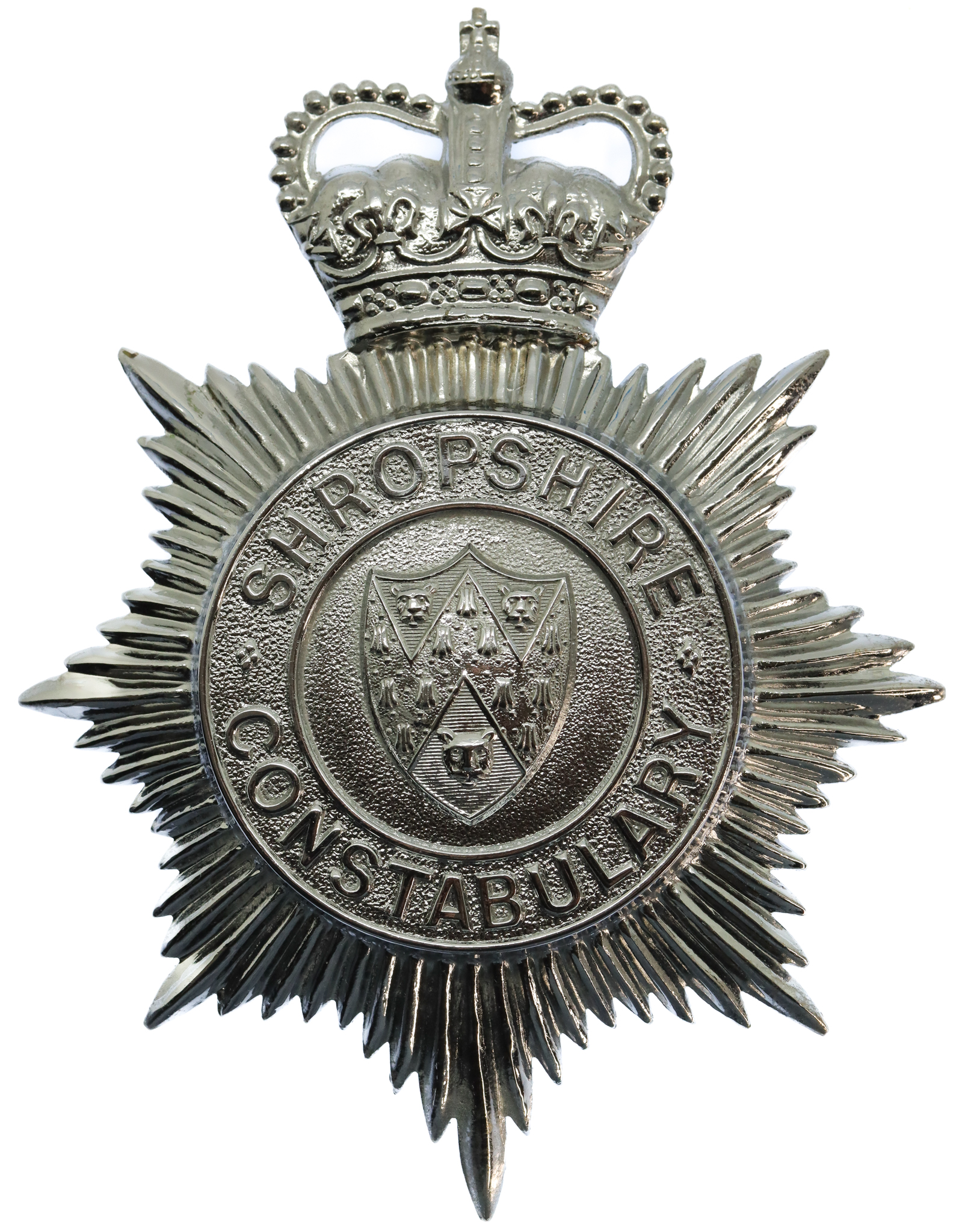 Shropshire Constabulary Helmet Plate - Queen's Crown