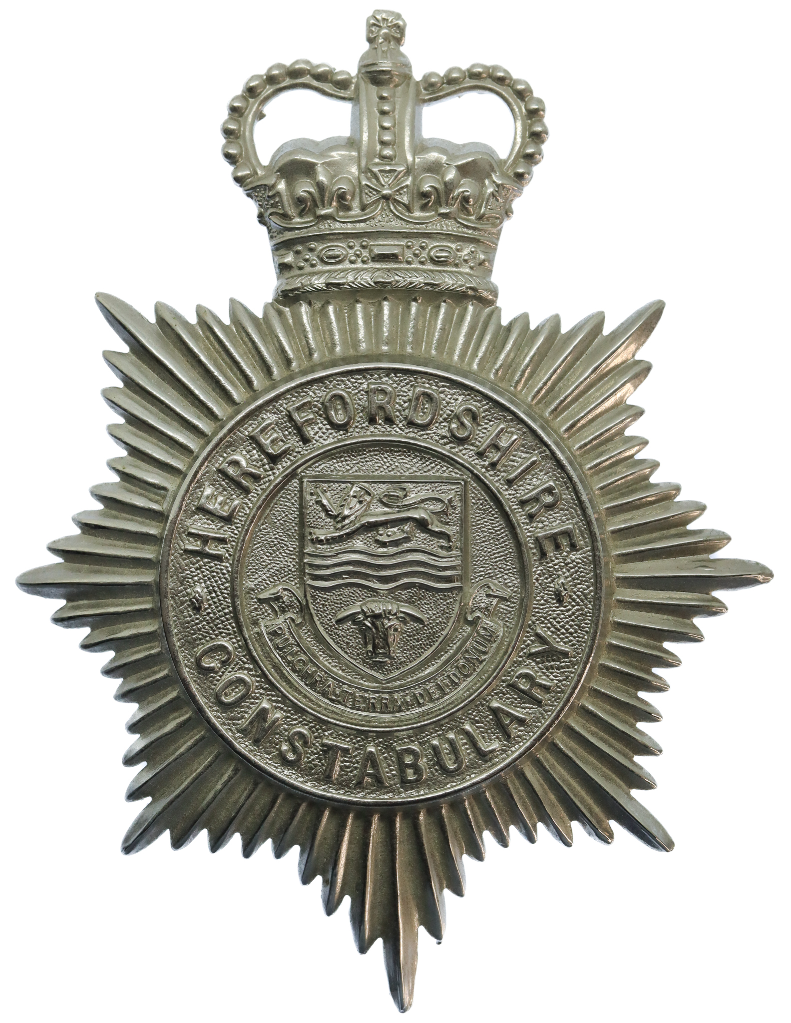 Herefordshire Constabulary Helmet Plate - Queen's Crown