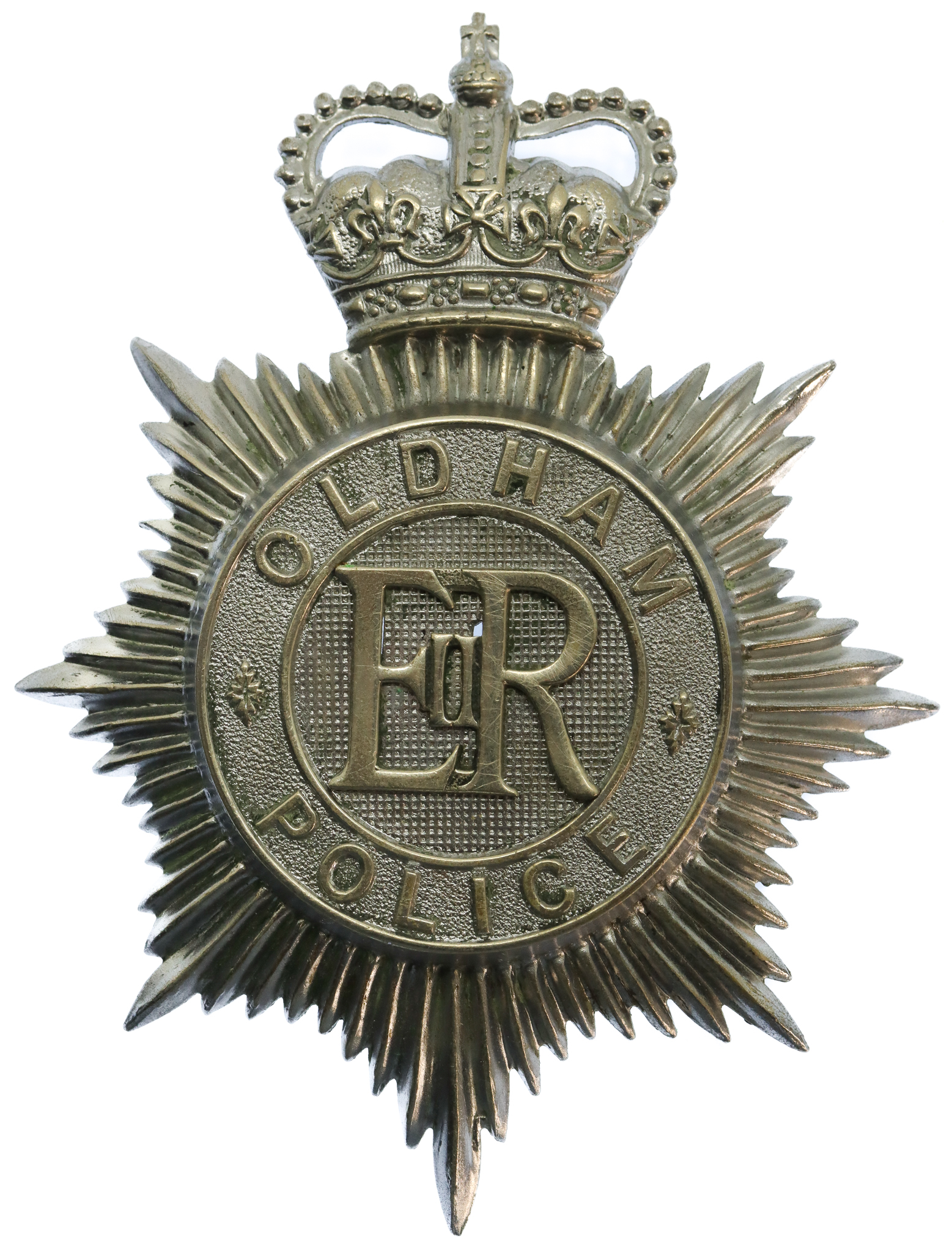 Oldham Borough Police Helmet Plate - Queen's Crown
