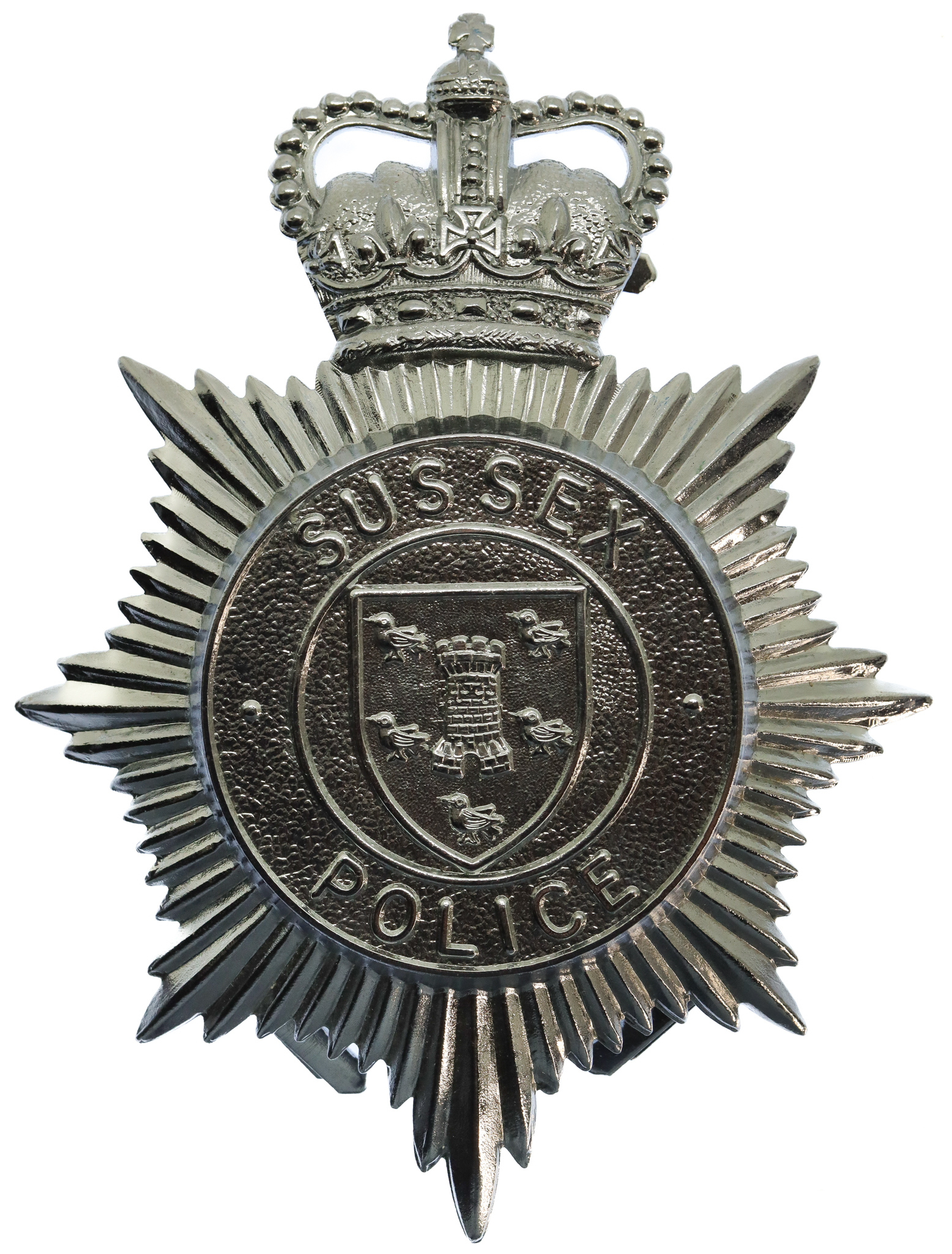 Sussex Police Helmet Plate - Queen's Crown