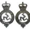 Pair of Isle of Man Constabulary Collar Badges - Queen's Crown
