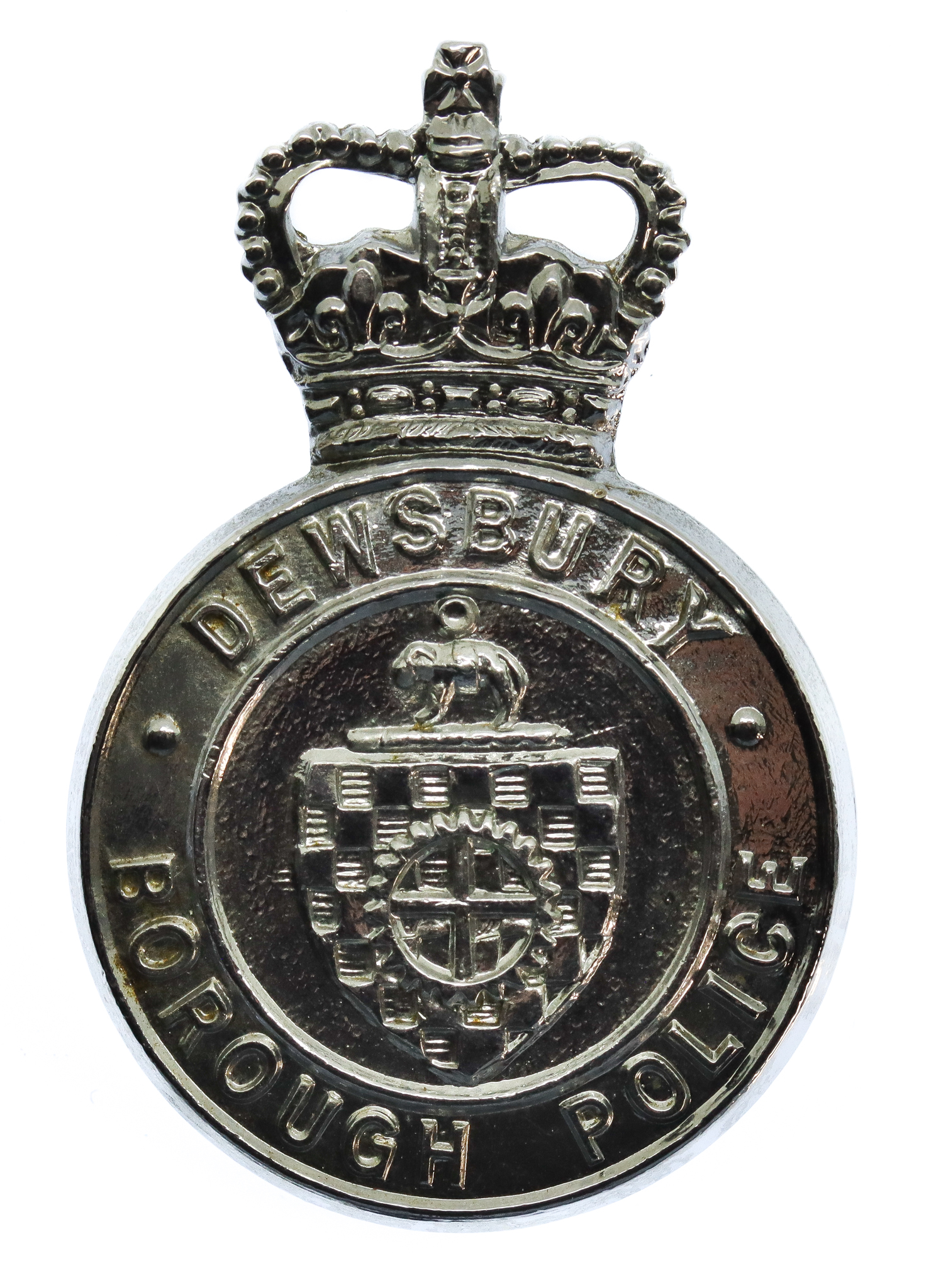 Dewsbury Borough Police Cap Badge - Queen's Crown