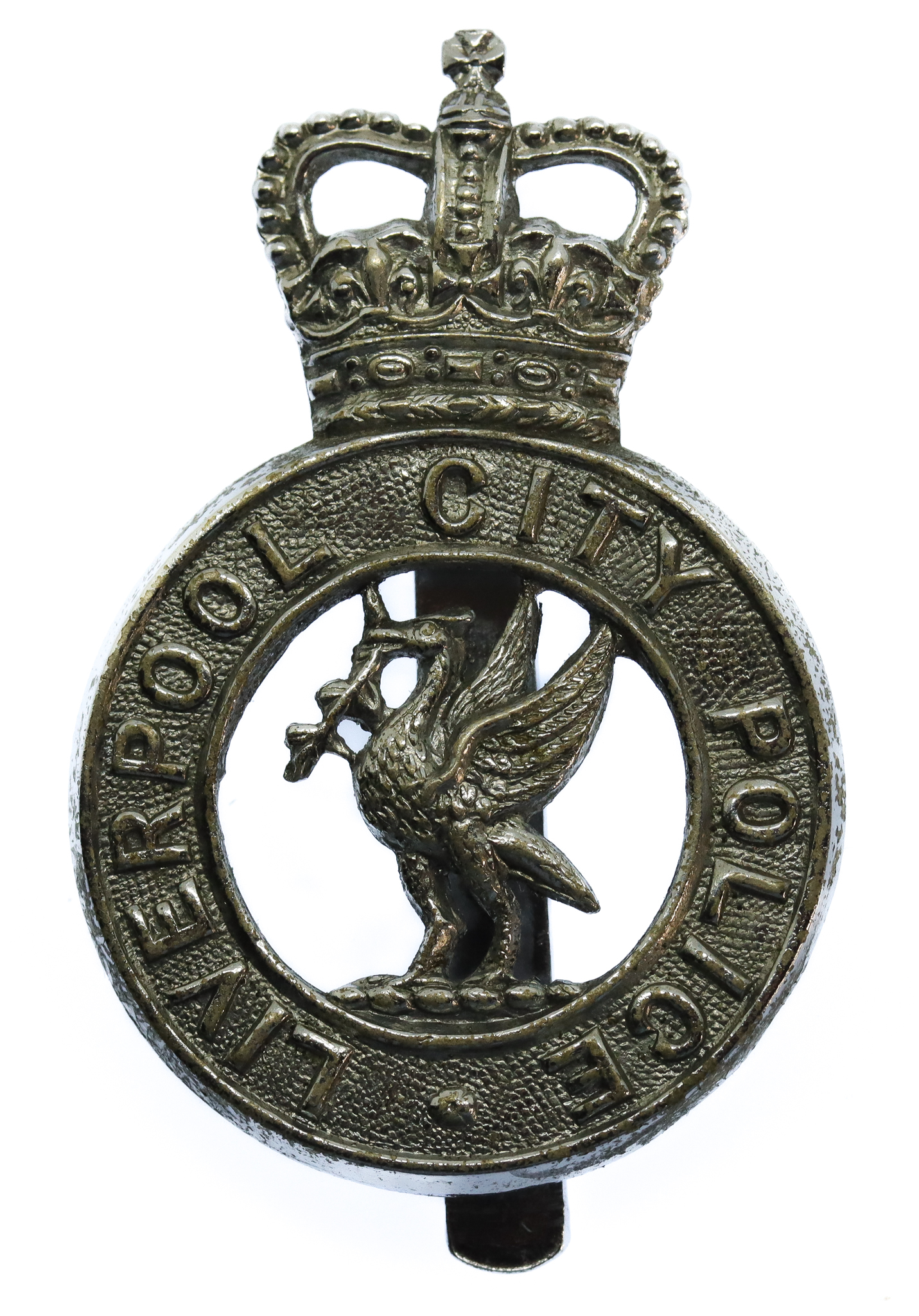 Liverpool City Police Cap Badge - Queen's Crown