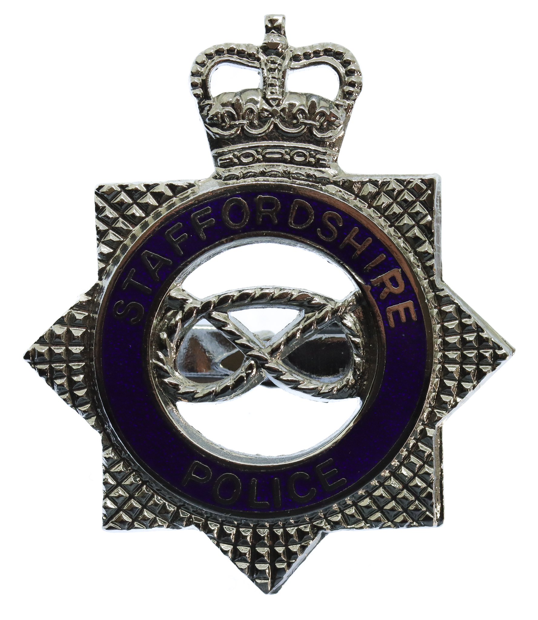 Staffordshire Police Senior Officer's Enamelled Cap Badge - Queen's Crown