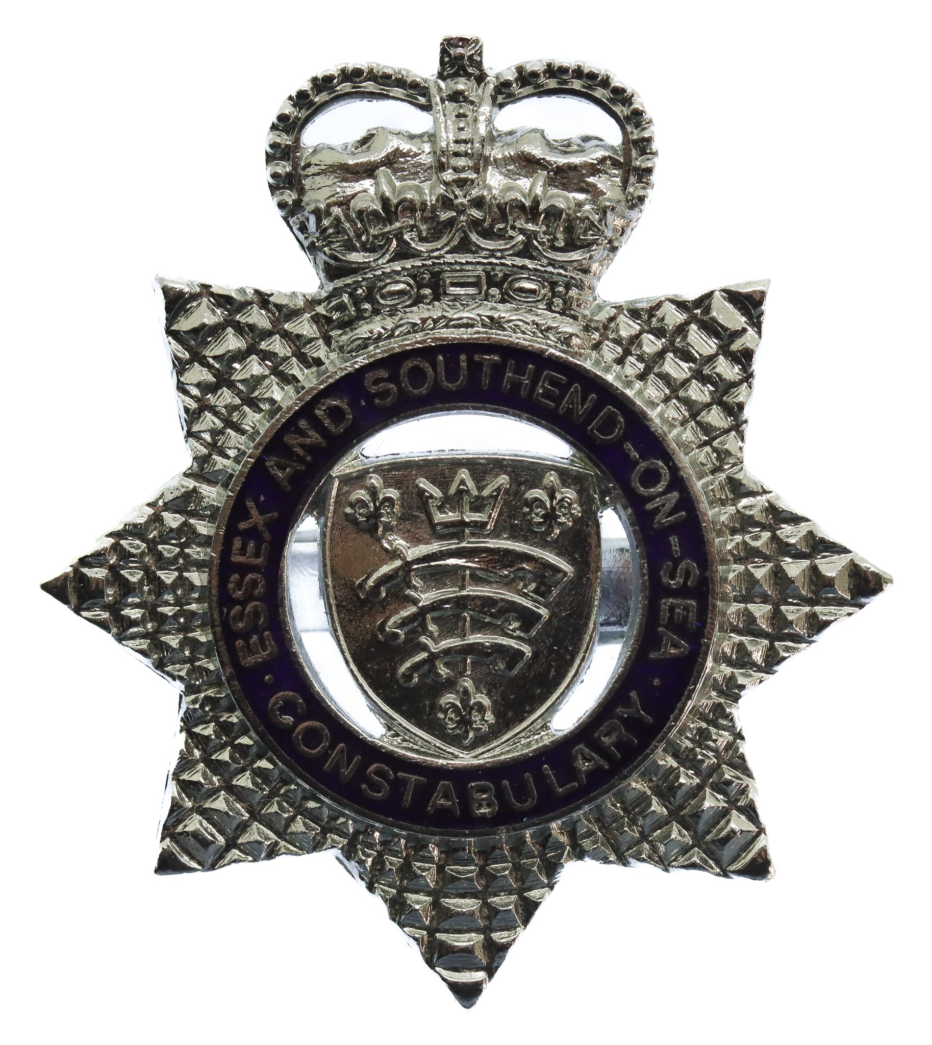 Essex and Southend-on-Sea Constabulary Senior Officer's Enamelled Cap Badge - Queen's Crown