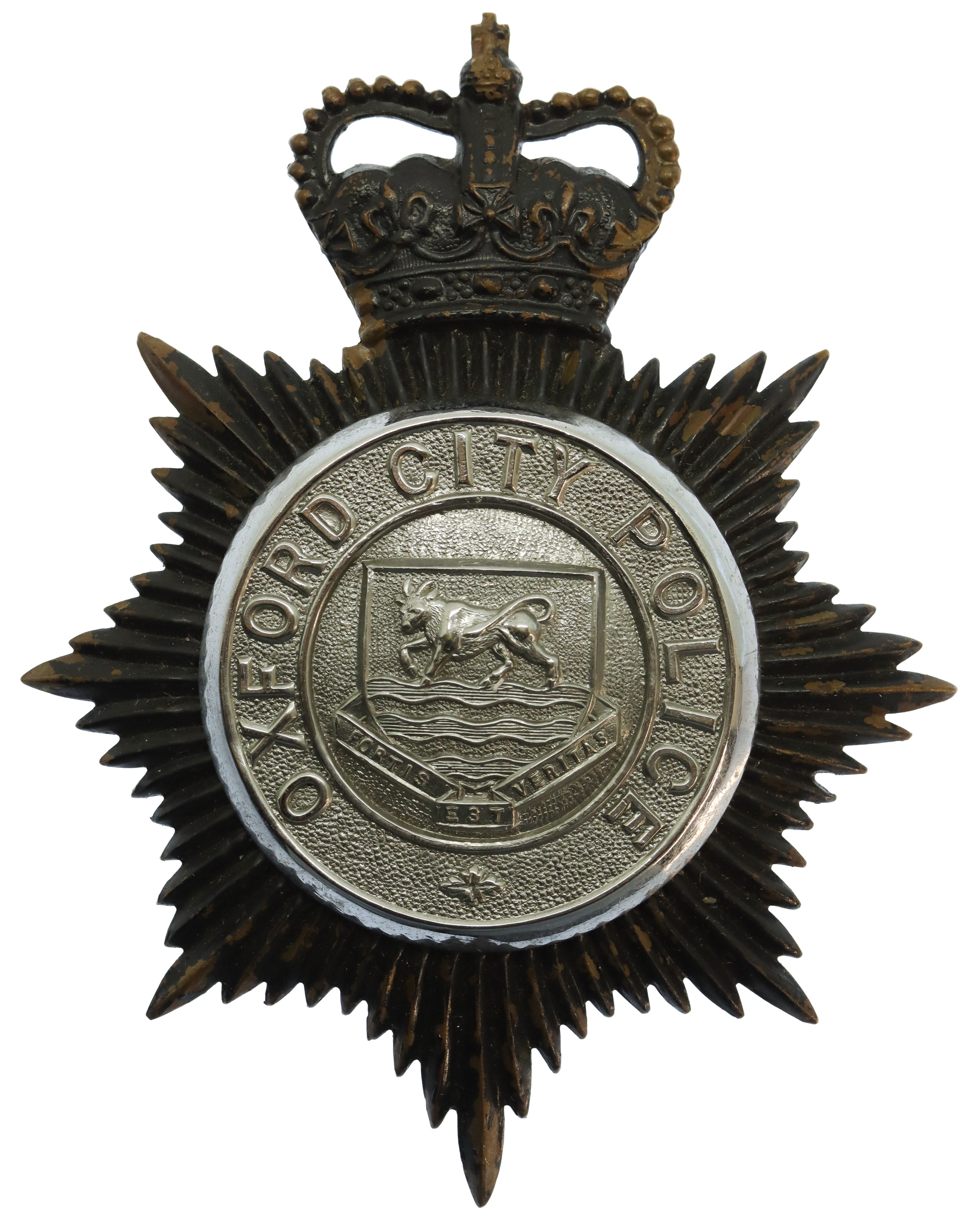 Oxford City Police Helmet Plate - Queen's Crown