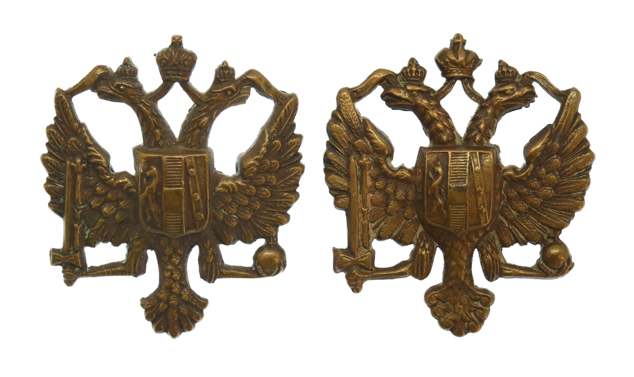 Pair of 1st King's Dragoon Guards Collar Badges