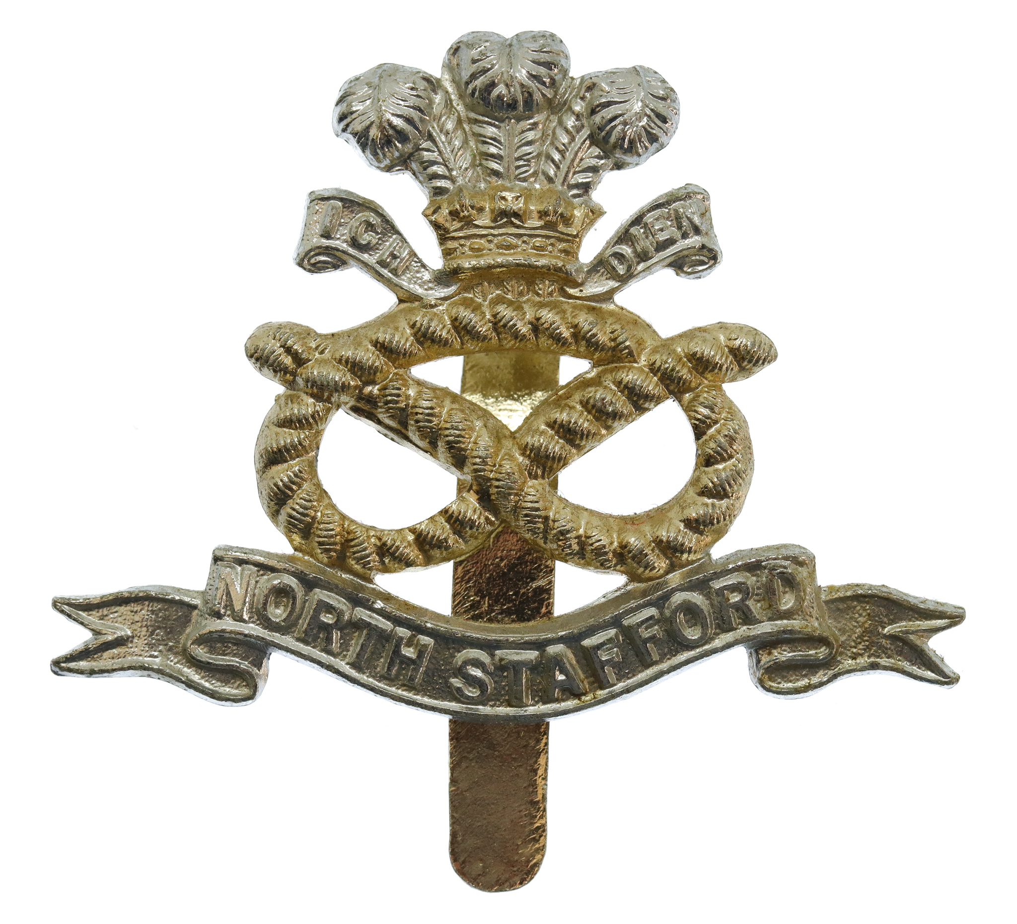 North Staffordshire Regiment Anodised (Staybrite) Cap Badge