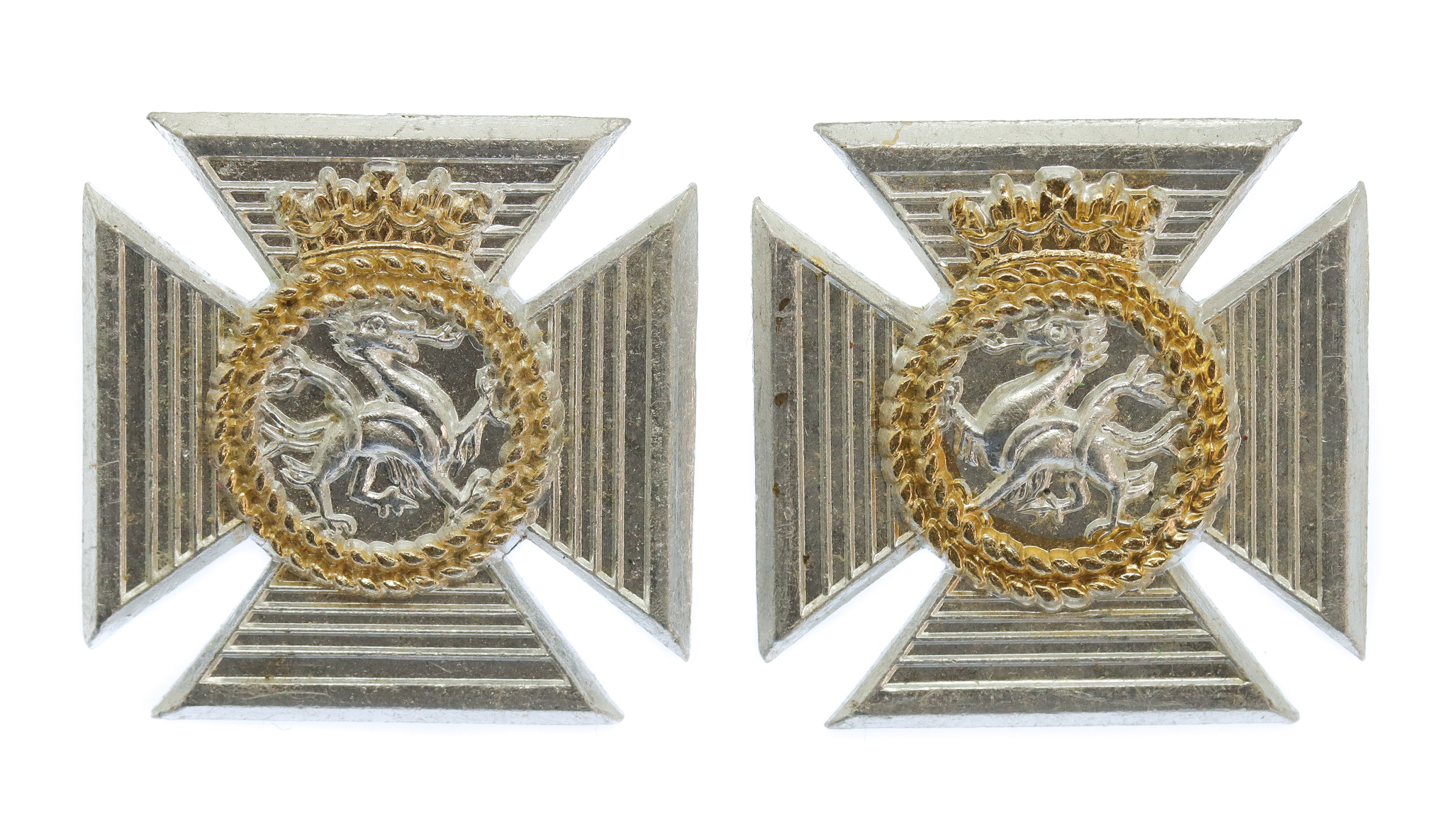 Pair of Duke of Edinburgh's Royal Regiment Anodised (Staybrite) Collar Badges