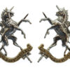 Pair of Queen's Own Lowland Yeomanry Anodised (Staybrite) Collar Badges