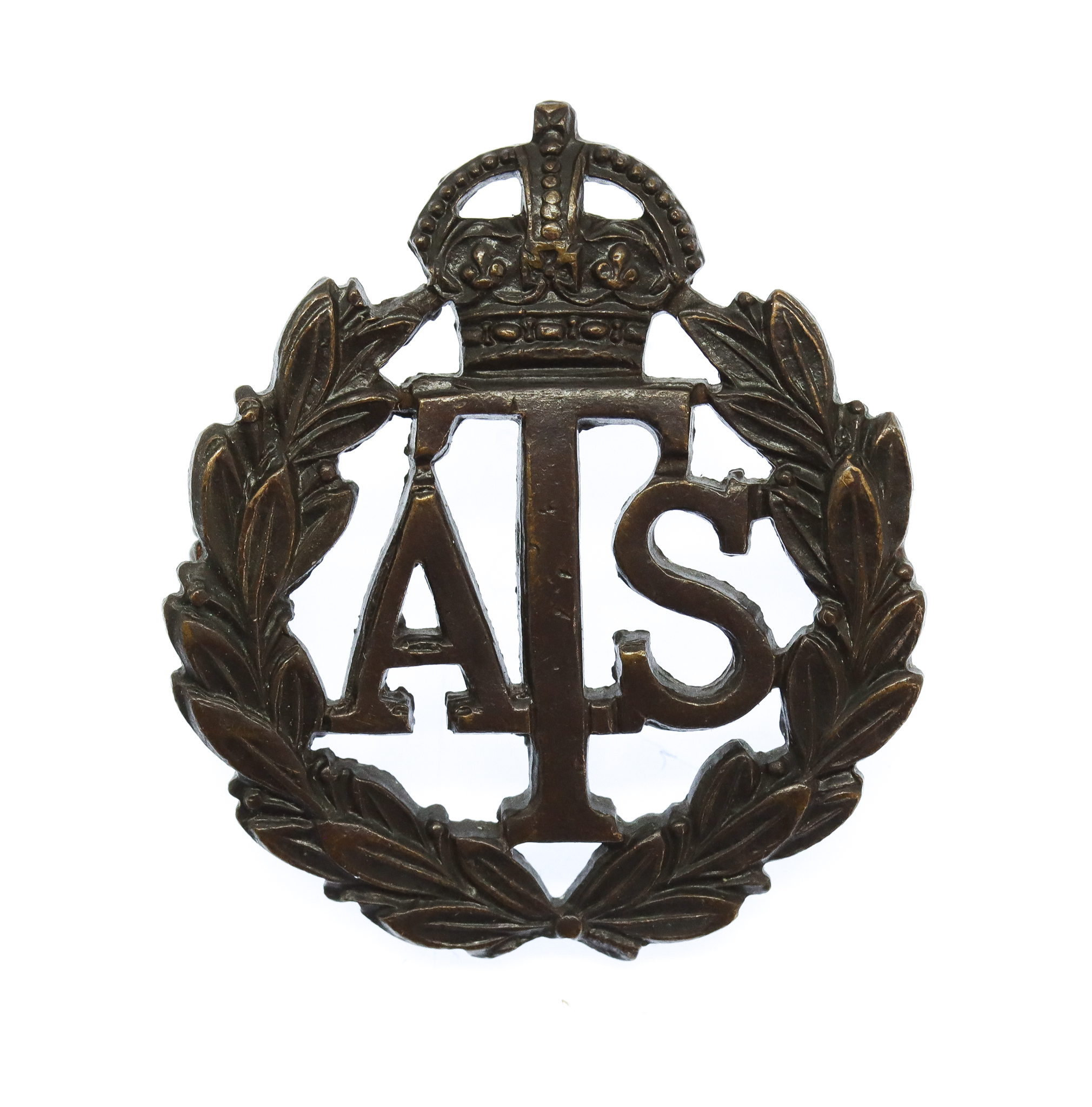 Auxiliary Territorial Service (A.T.S.) Officer's Service Dress Collar Badge - King's Crown