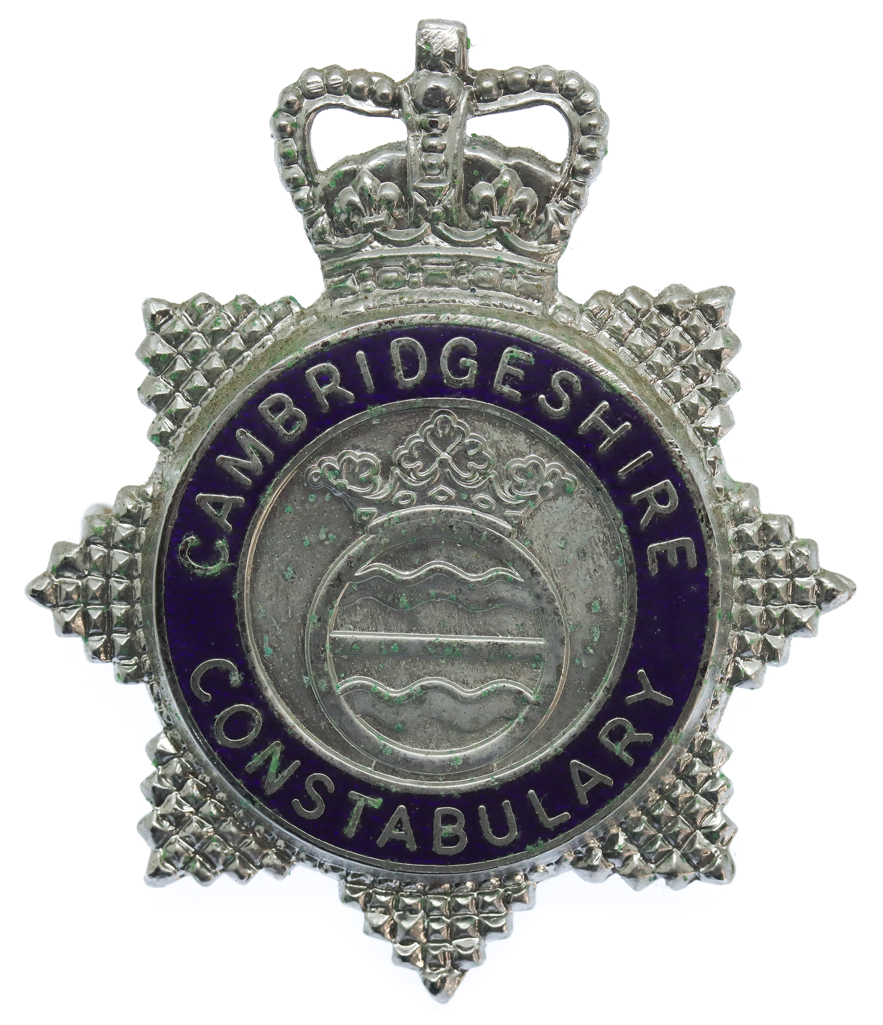 Cambridgeshire Constabulary Senior Officer's Enamelled Cap Badge - Queen's Crown