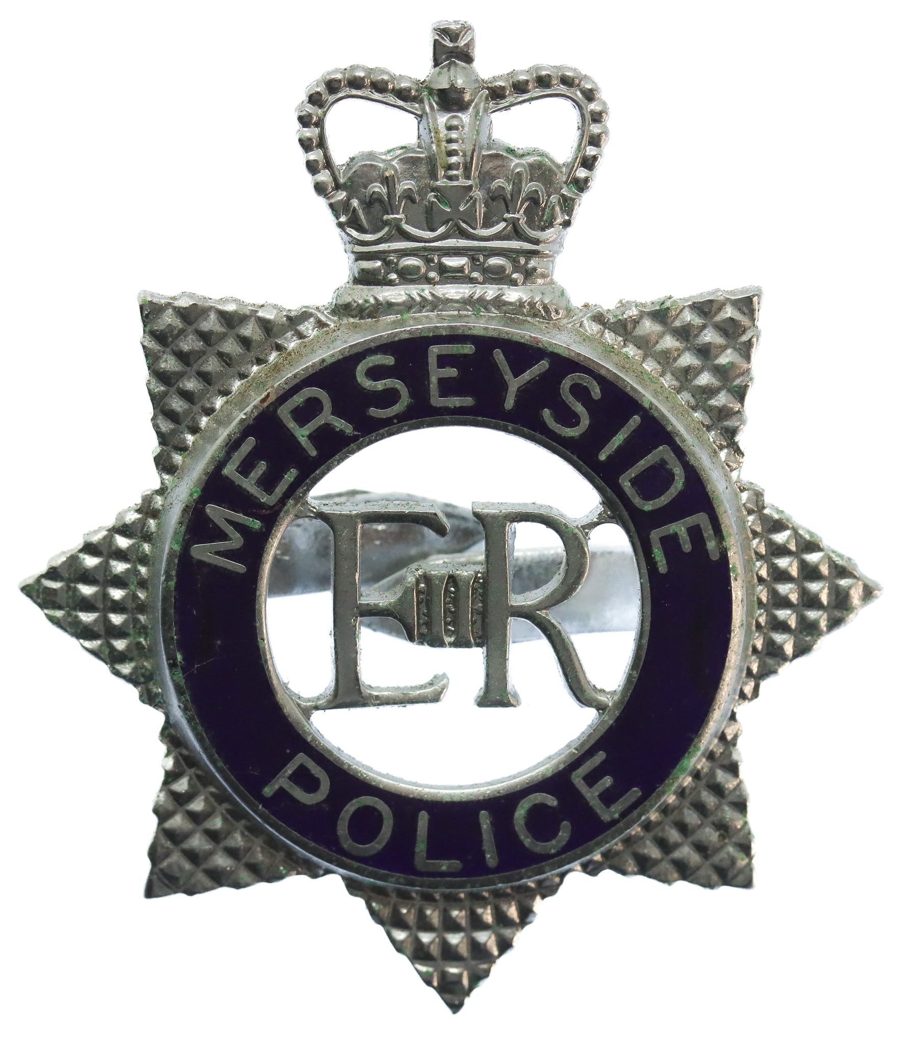 Merseyside Police Senior Officer's Enamelled Cap Badge - Queen's Crown