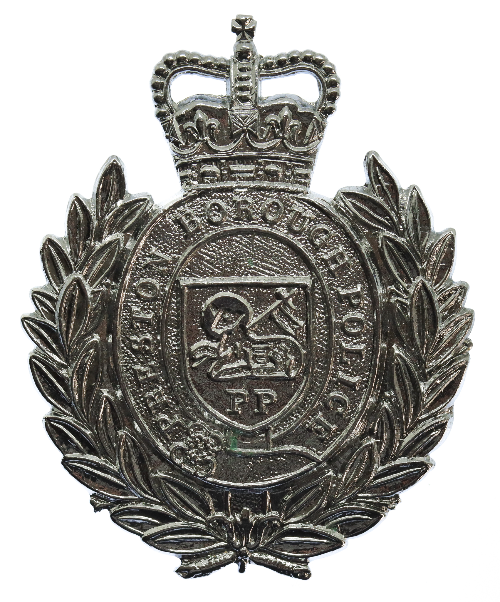 Preston Borough Police Wreath Cap Badge - Queen's Crown