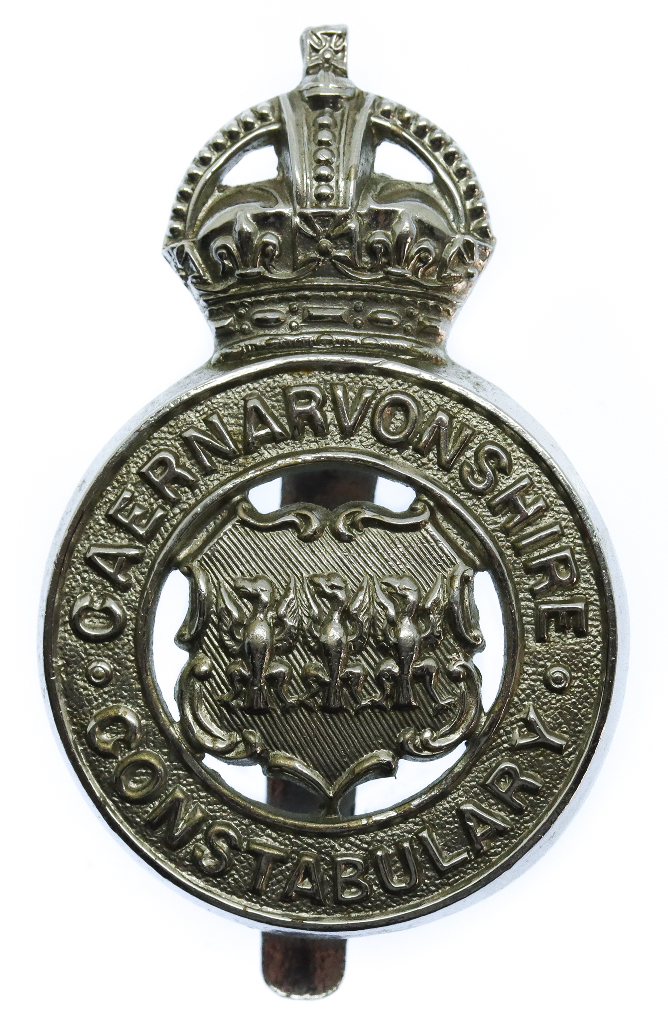 Caernarvonshire Constabulary Cap Badge - King's Crown