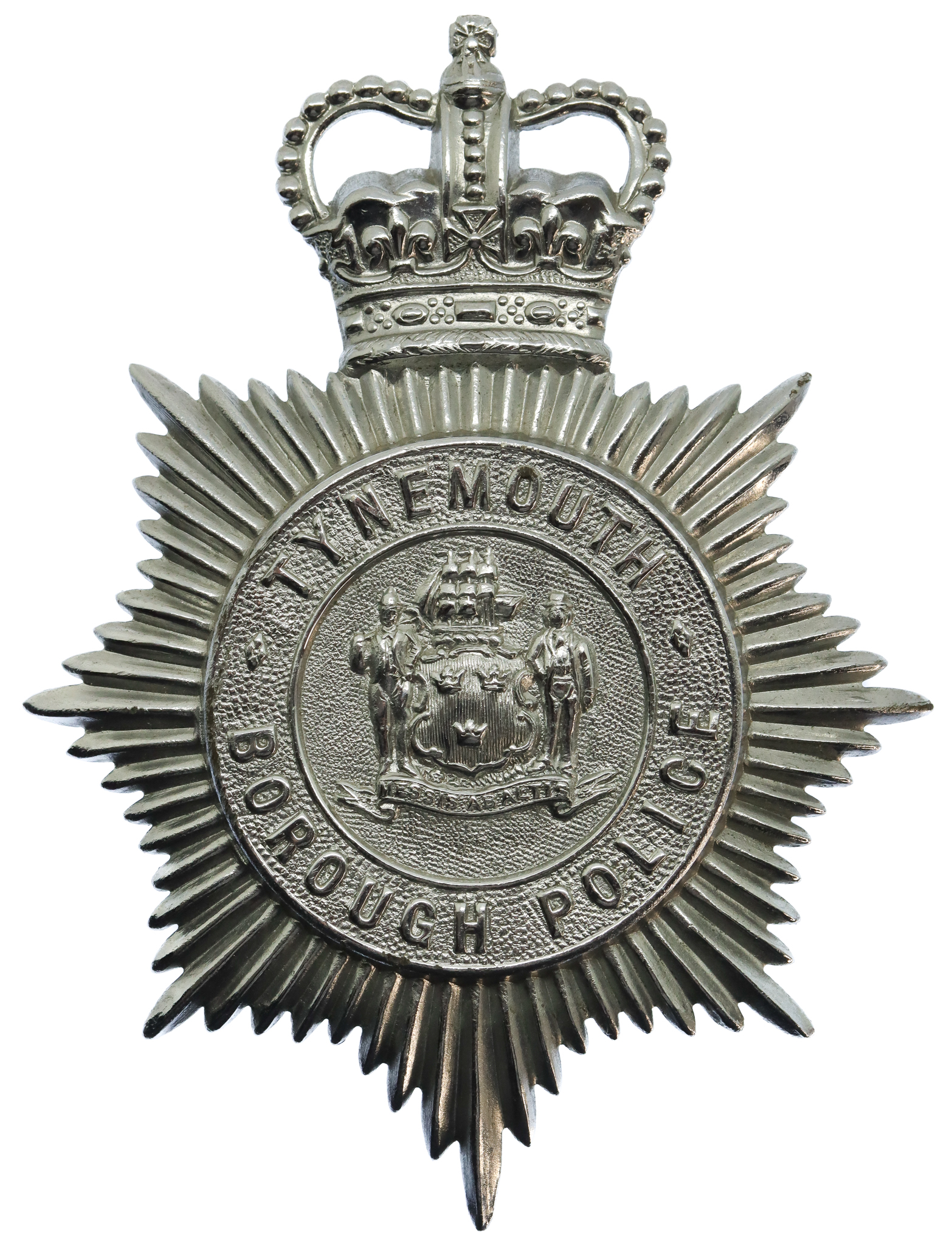 Tynemouth Borough Police Helmet Plate - Queen's Crown