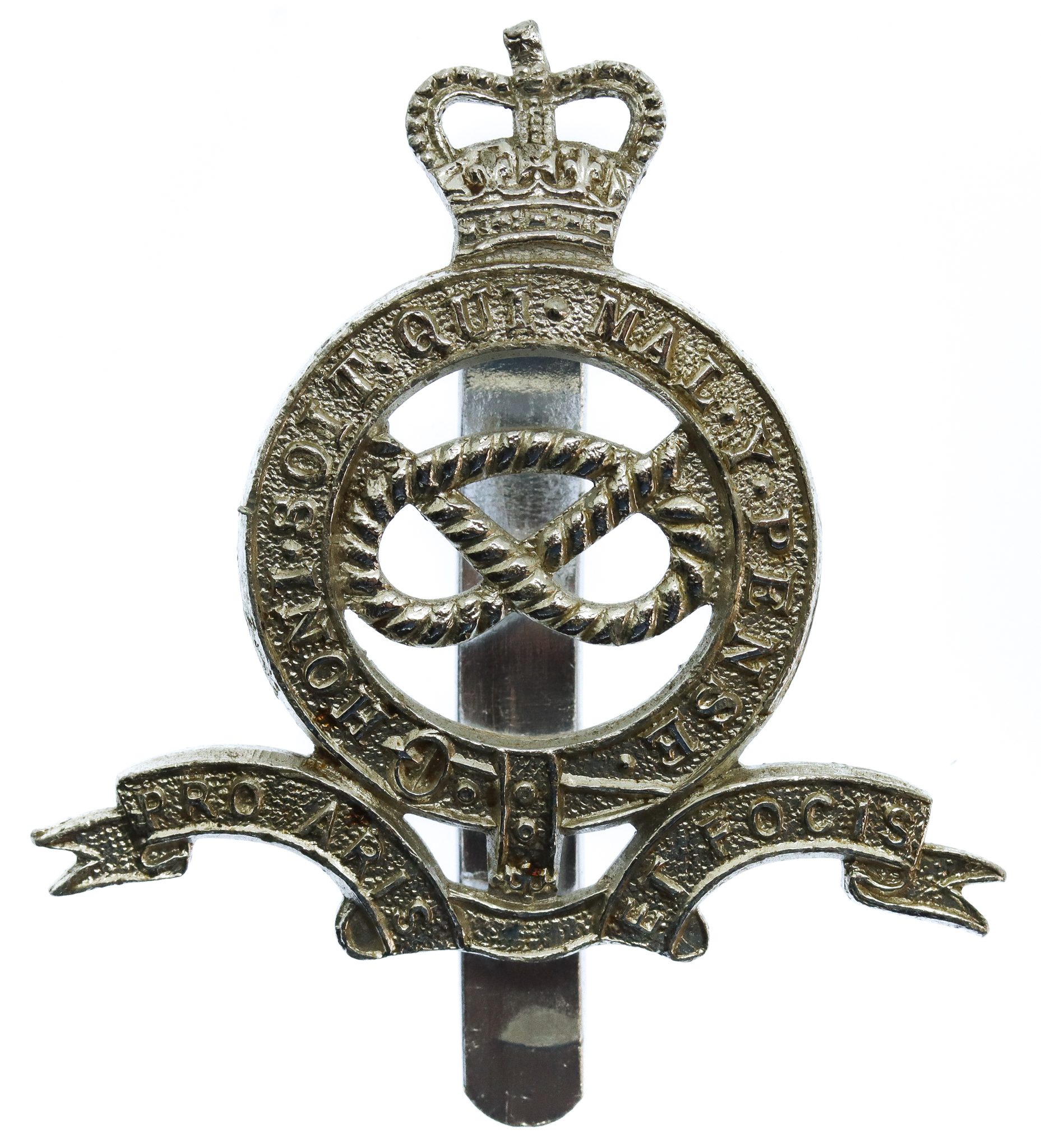 Staffordshire Yeomanry (Queen's Own Royal Regiment) Anodised (Staybrite) Cap Badge