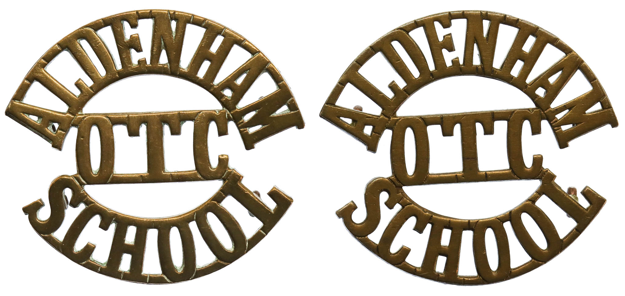Pair of Aldenham School O.T.C. (ALDENHAM/OTC/SCHOOL) Shoulder Titles