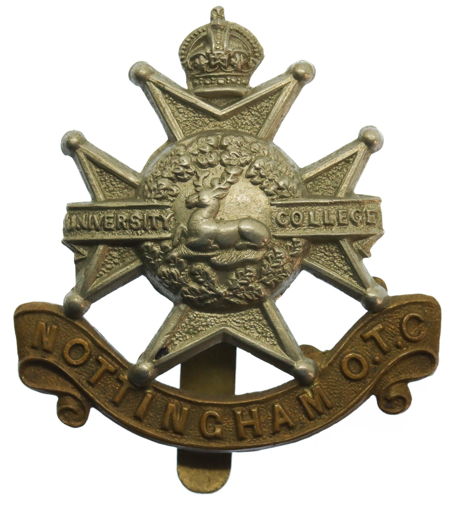 Nottingham University College O.T.C. Cap Badge - King's Crown