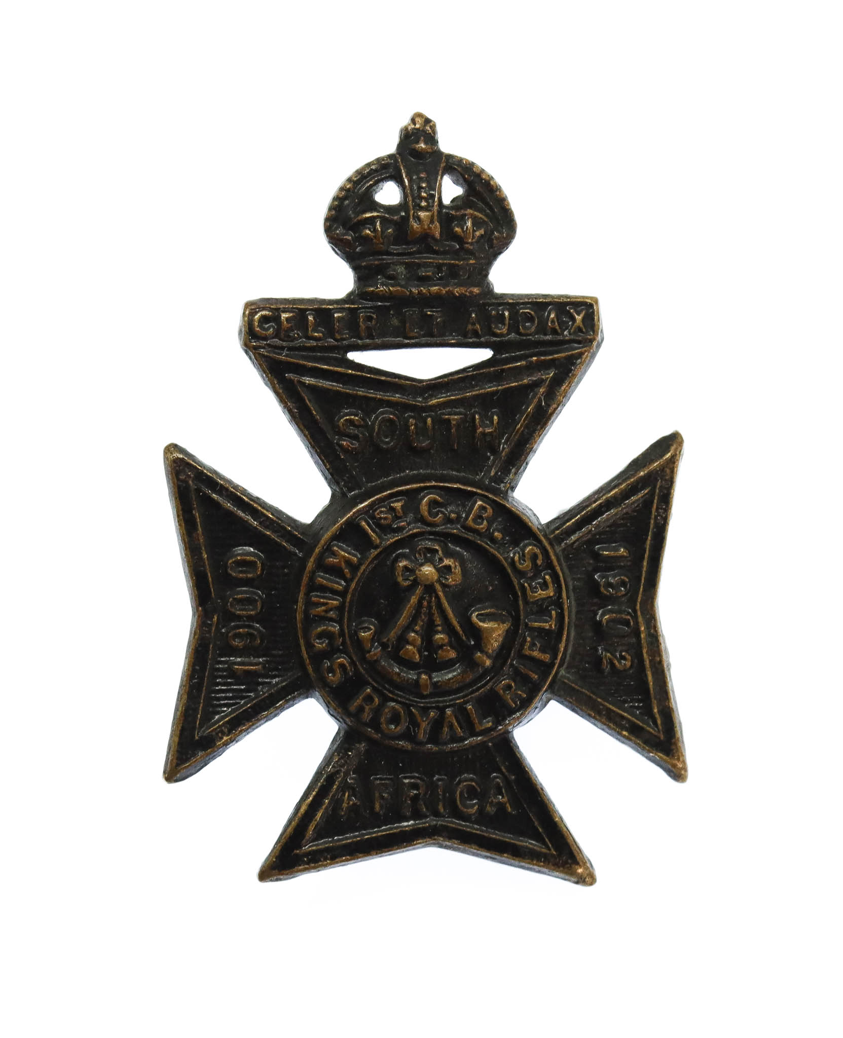 1st Cadet Bn. King's Royal Rifle Corps (K.R.R.C.) Beret Badge - King's Crown