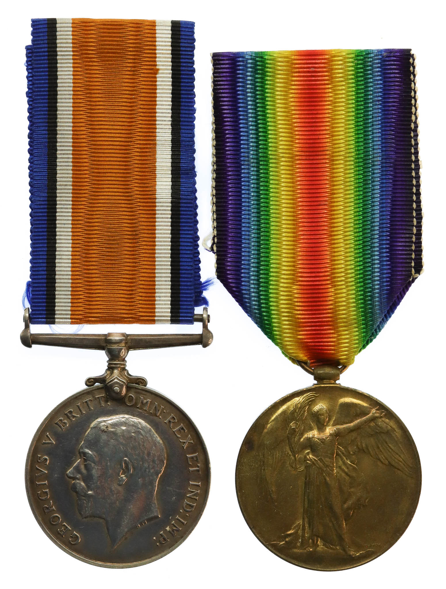 WW1 British War & Victory Casualty Medal Pair - Lieut. J.G. Birney, 1st Bn. Highland Light Infantry - K.I.A. 11/1/17