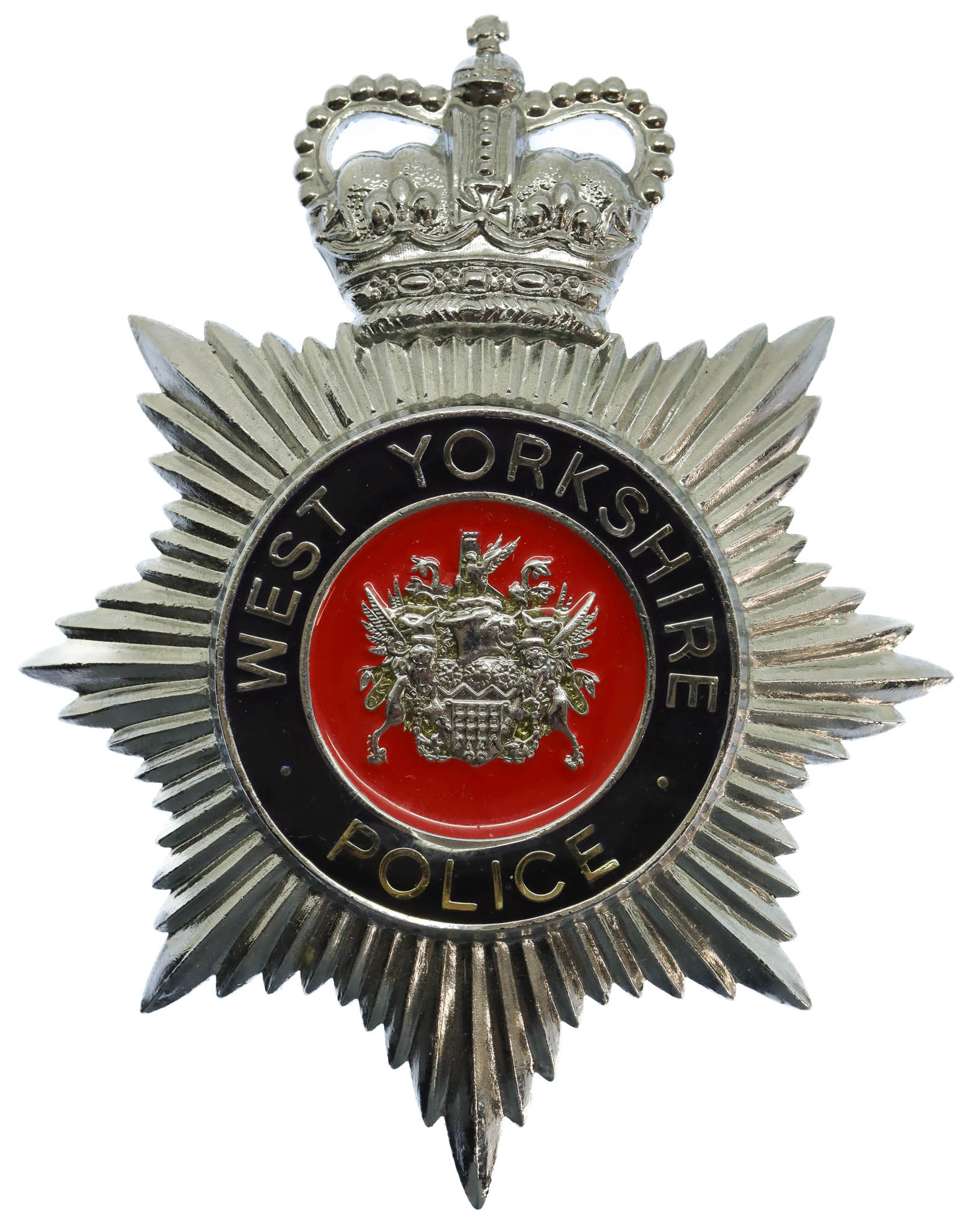 West Yorkshire Police Enamelled Helmet Plate - Queen's Crown
