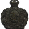 Folkestone Borough Police Black Wreath Helmet Plate - King's Crown