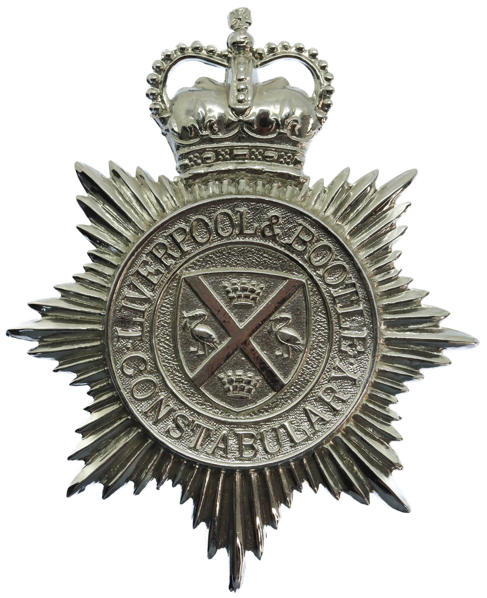 Liverpool & Bootle Constabulary Helmet Plate - Queen's Crown