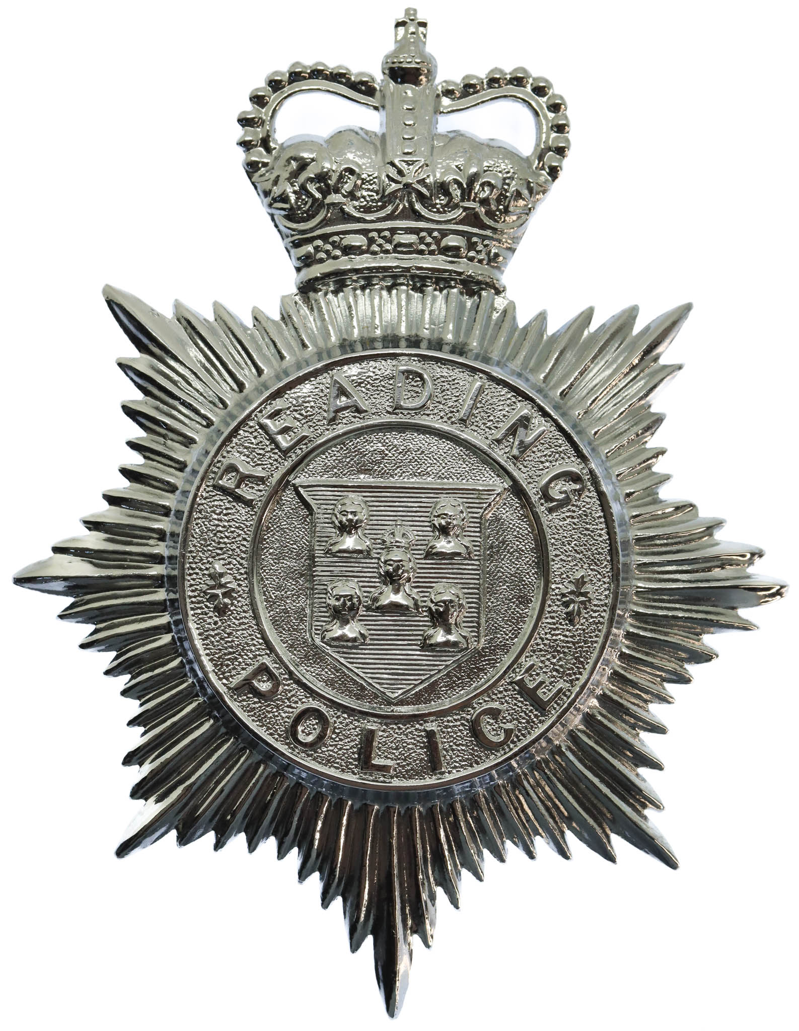 Reading Borough Police Helmet Plate - Queen's Crown