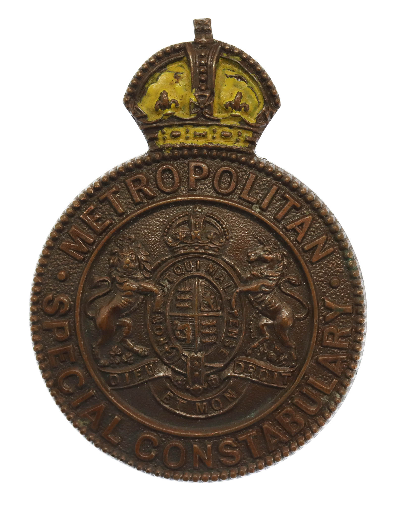 Metropolitan Police Special Constabulary Sergeant's Cap Badge - King's Crown