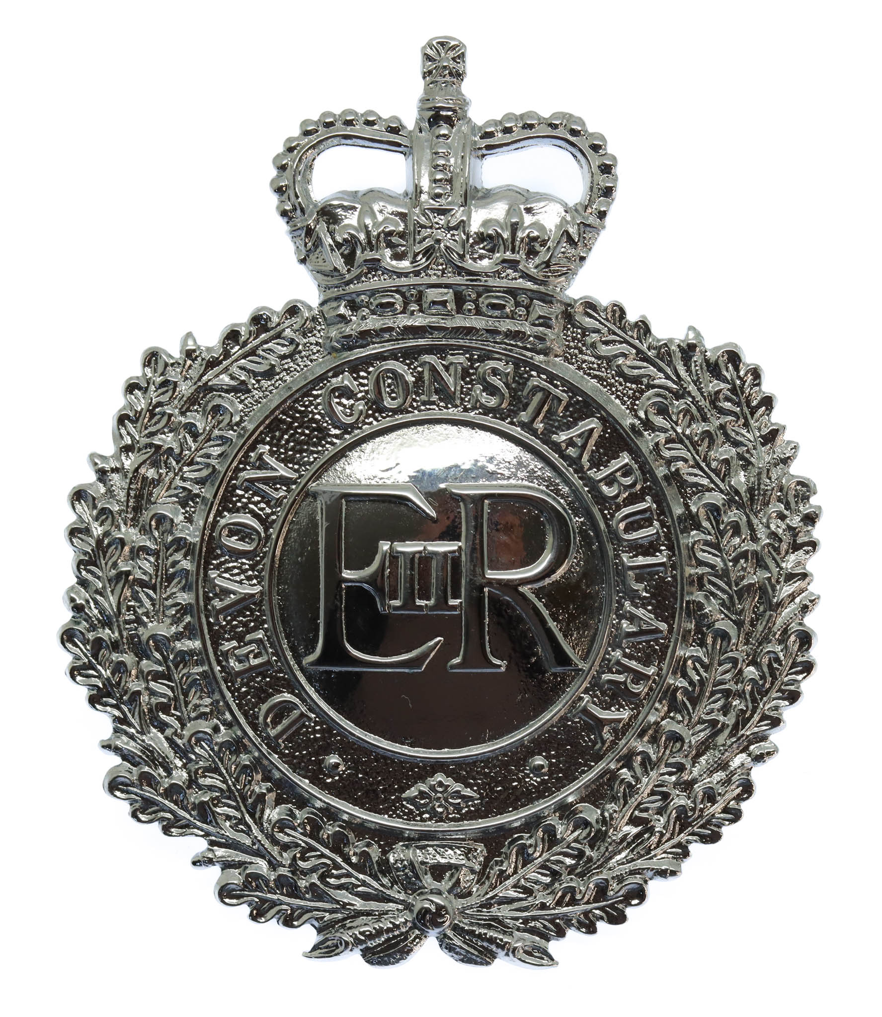 Devon Constabulary Wreath Helmet Plate - Queen's Crown